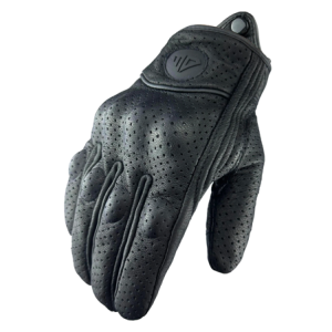 Guantes de cuero perforado para moto