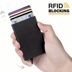 Tarjetero metálico antirrobo