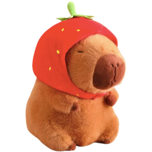 Capibara con gorro de fresa